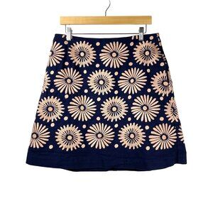 Boden Women's Floral Embroidered A-line Skirt Blue Pink Size 10